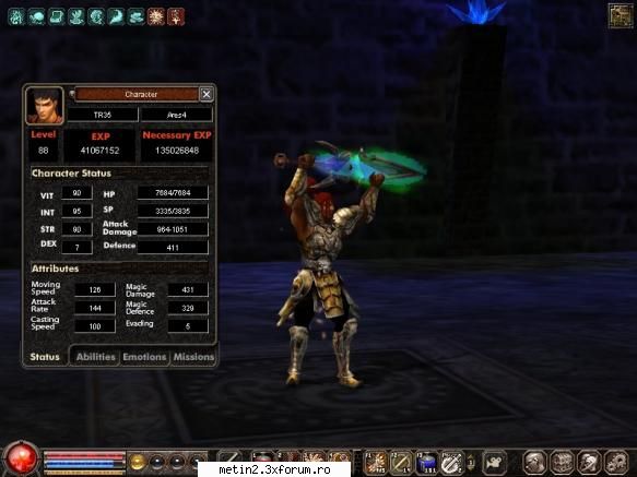 caracteru meu us      nume :ares lvl vit int str dex 7       